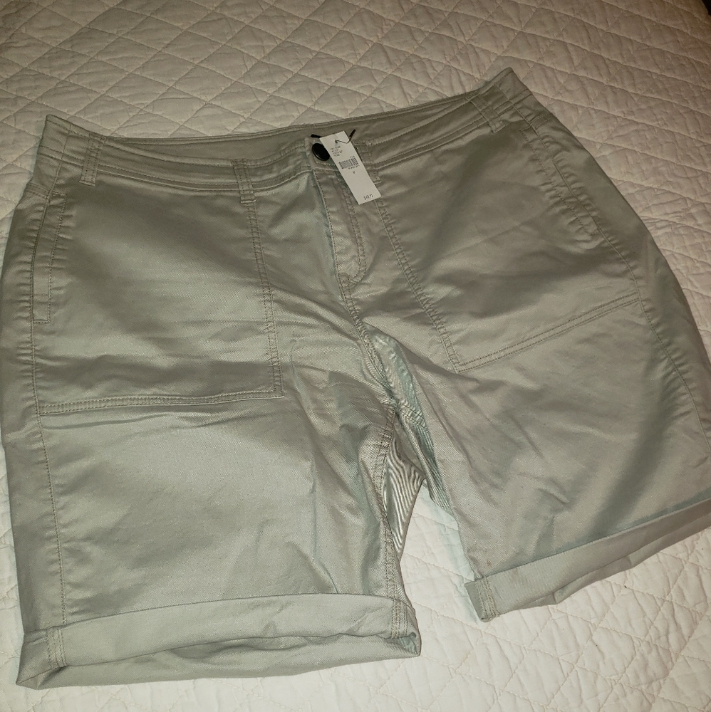 Lane Bryant Khaki flat front shorts